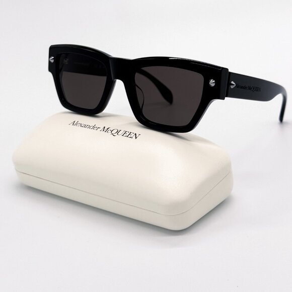 NEW ALEXANDER MCQUEEN AM0409S 001 BLACK UNISEX SUNGLASSES ALEXANDER MCQUEEN - Picture 2 of 10